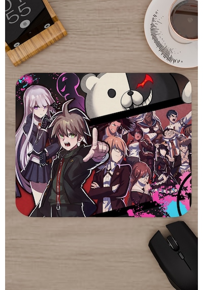 Danganronpa Kaymaz Dikişli Kauçuk Oyuncu Mousepad V3 - 22x18 Gaming Mouse Pad Fare Altlığı