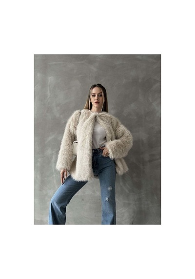 Verymoda Suni Kürk Ceket F1608 Taş