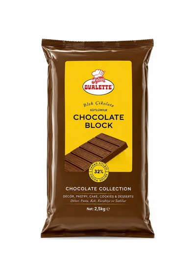 Ovalette Kuvertür Sütlü Blok %32 2,5 Kg