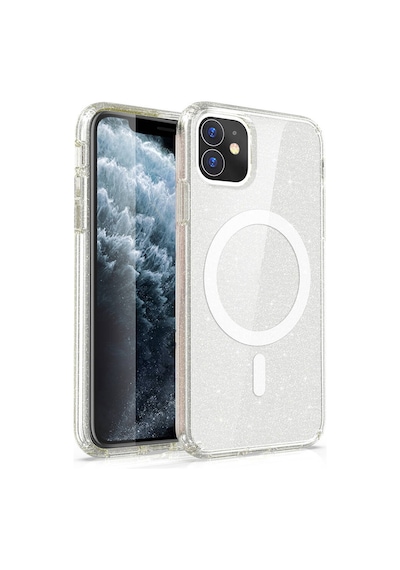 Nourthkiingdom Apple Uyumlu iPhone 11 Kılıf Magsafe Şarj Özellikli Parlayan Simli Saydam Renkli Nrtk Allstar Kapak - Mor Mor