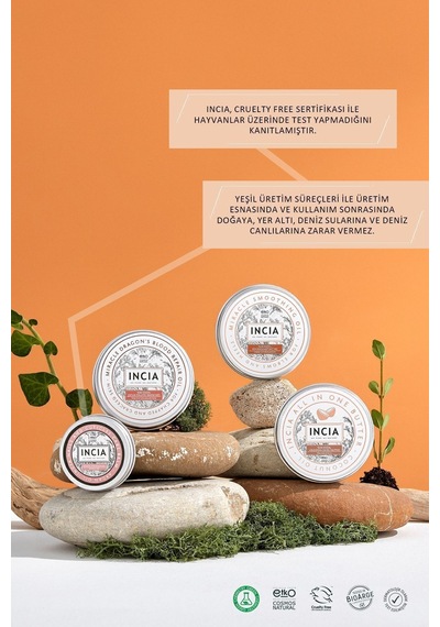 INCIA %100 Doğal Tırnak Bakım Balmı Yoğun Nemlendirici Kremi Argan Yağlı Organik Vegan 15 ML
