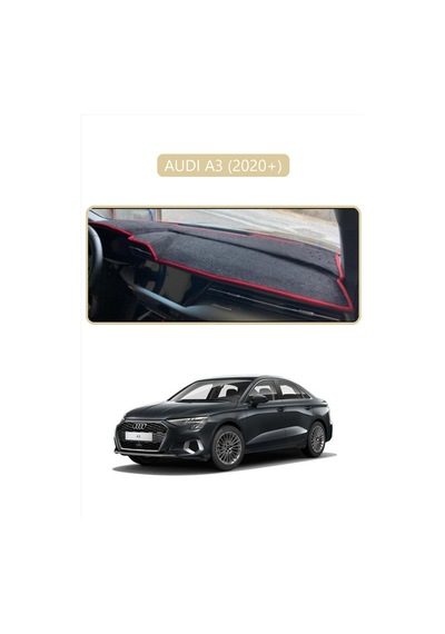 Audi A3 2020+ Torpido Koruma Halısı Bej Kenar