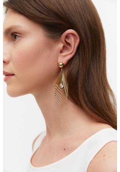 Katmanlı Geometrik Küpe Gold
