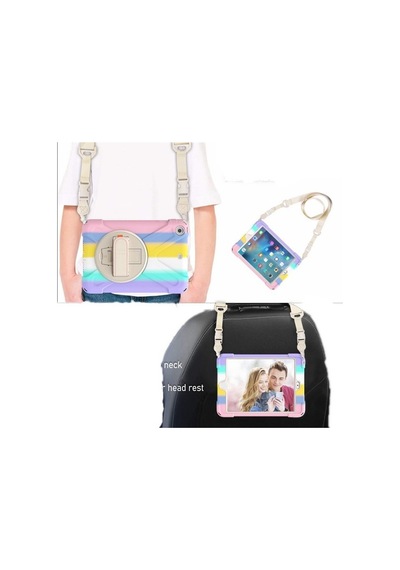 Apple Uyumlu iPad 5. Nesil 9.7 Kılıf Renkli Strap Zırh Case 2017 A1822