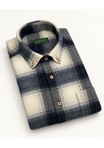 Classics Men Regular Fit Erkek Kışlık Hakiki Oduncu Gömleği Açık Mavi