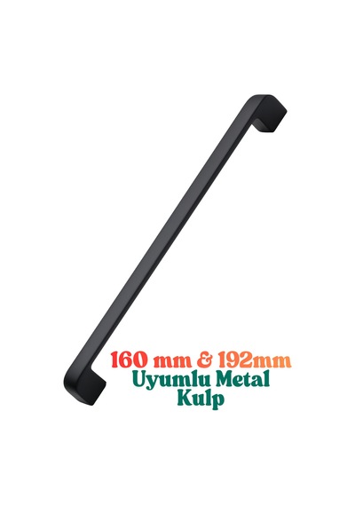 Radius Siyah Metal Mobilya Kulpu 160 Mm 16,0 Cm Uyumlu Modern Mutfak Dolabı Çekmece Kulbu 16,0 19,2 Siyah Siyah