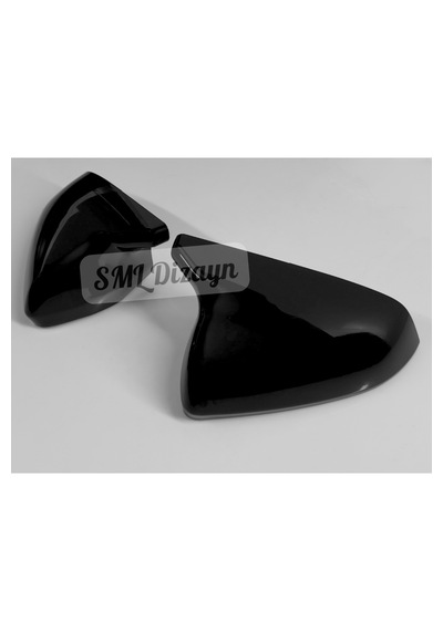 Seat Leon Mk4 Uyumlu Batman Yarasa Ayna Kapağı Seti - Parlak Siyah Piano Black Plastik Fr Cupra Stil 2021-2026