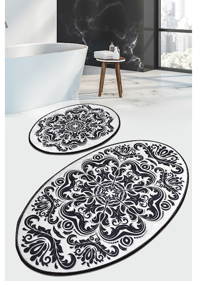 Motivas Black Djt 2 Li Set Banyo Halısı Klozet Takımı Paspas Seti Çok Renkli