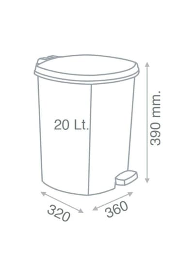 Tr Ayak Pedallı Krom Metal Görünüm Plastik Çöp Kovası 20 Litre Çıkabilen İç Kova Ø33 H:40 Geniş Hazne Diğer