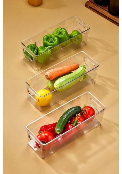 Buzdolabı Ve Dolap İçi Düzenleyici Şeffaf Organizer Set - 3 Adet, Cc.cp.001 6 Adet Siyah Toka