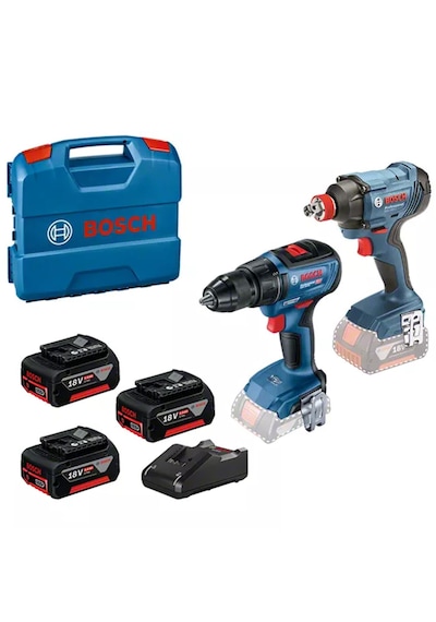 Bosch Gdx 180-lı + Gsr 18v-50 + 3x5.0 Ah Matkap Somun Sıkma Akülü Vidalama Seti