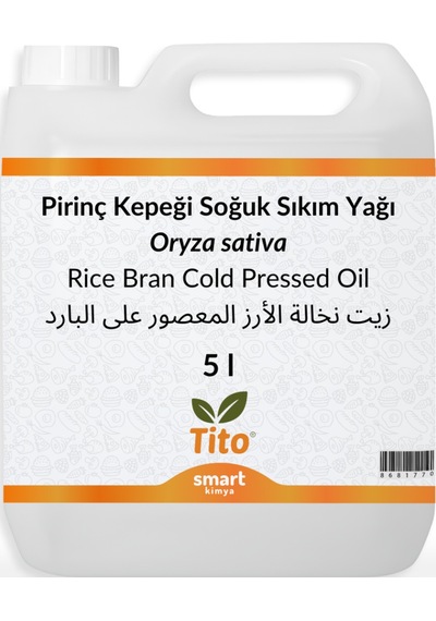 Tito Pirinç Kepeği Soğuk Sıkım Yağı Oryza Sativa 5 L