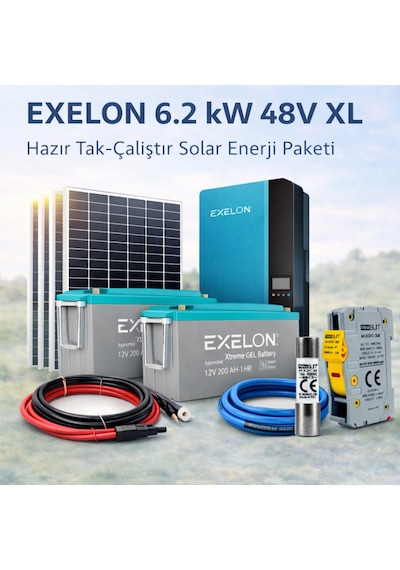 Exelon 6.2 Kw 6200 W 220 Volt Hazır Solar Enerji Paketi