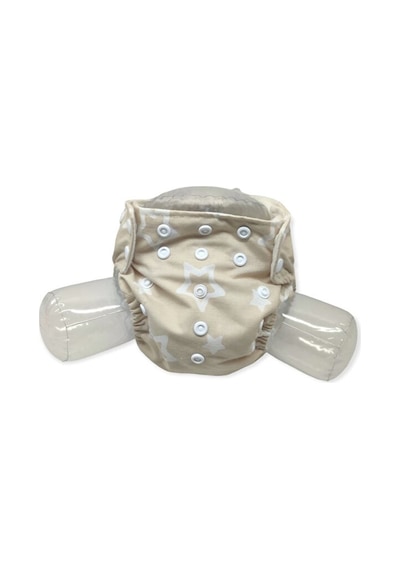 Baby Yıkanabilir Bebek Bezi Cepli Yıldızlı Kapiçino 3Kg-12Kg +1 Numara 7 Katlı Emici Ped 1 Numara
