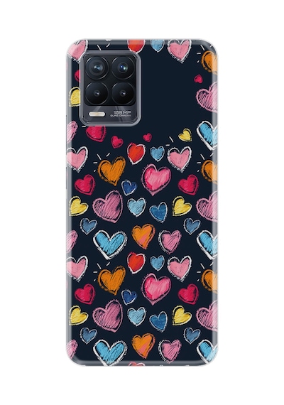 Realme 8 - 8 Pro Kılıf Boutique Baskılı Resimli Boyama Kalpler Pcode -019
