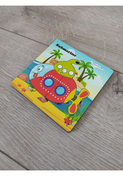 Mini 4 Parça Denizaltı Ahşap Puzzle