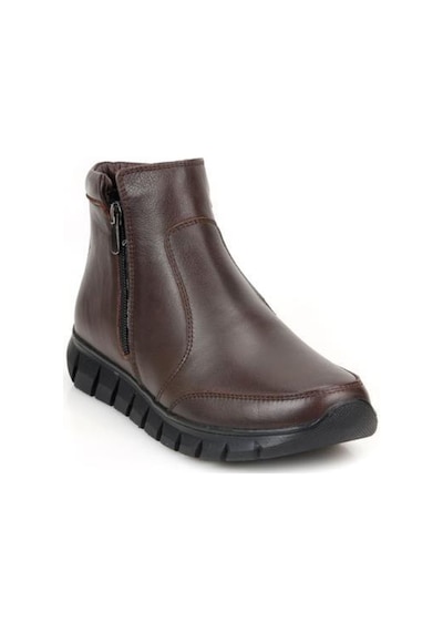 Pisagor Ps-35420 Kadın Hakiki Deri Ortopedik Casual Bot Kahve