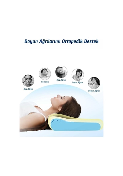 Ortopedik Visco Yastık Boyun Fıtığı Boyun Düzleşmesi Boyun Ağrısı Destekli Lüks Ortapedik Yastık Beyaz
