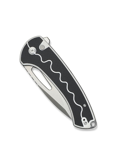 Sencut Squiggy White / Black G10 Handle Satin Finished 9cr18mov Blade Kamp Çakı Siyah - Beyaz