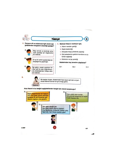 3.sınıf Deneme Sınavı - 4 Kitapcık