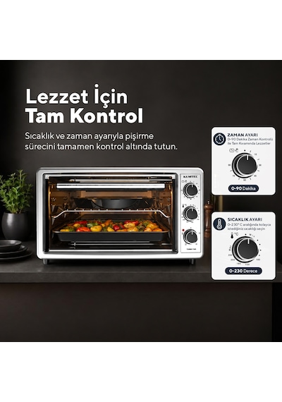 Kumtel LX-3575 45 L Gri Turbo Mini Fırın