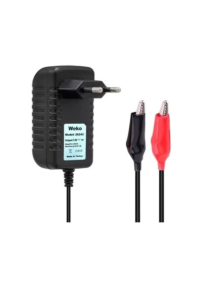 Hubrendy Sh Weko 7.8 Volt - 1 Amper Krokodil Uçlu Priz Tip Yerli Üretim Akü Şarj Adaptörü