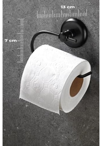 Sas Haus Yapışkanlı Tuvalet Kağıtlığı Wc Kağıtlık Tuvalet Kağıdı Askısı Siyah 16.5 x 12.2 x 11.2 CM