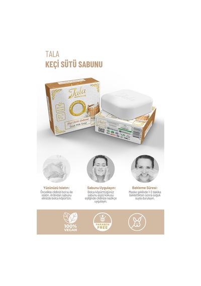 Tala Cilt Arındırıcı Besleyici ve Yumuşatıcı Doğal Keçi Sütlü Sabun 150 G