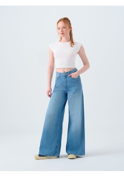 LOFT Palazzo Palazzo Fıt Kadın Pantolon Lf2039827 Q1.v1 Denim