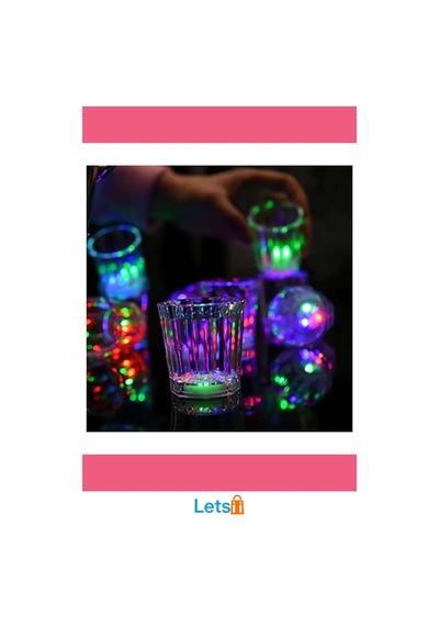 Renkli Led Parlayan Fiber Optik Glow Işıklı Bardak 1 Adet Çok Renkli