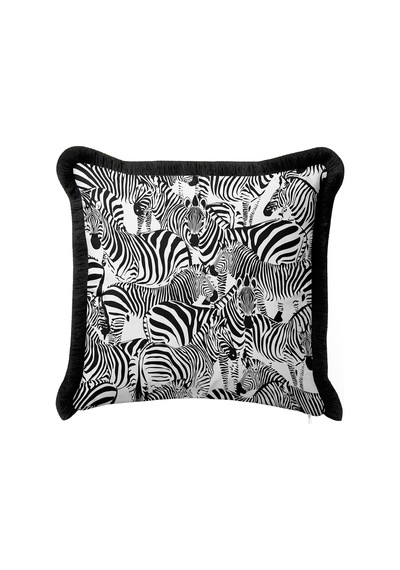 Safari Zebra Motifli Şatafatlı Saçaklı Yastık Kılıfı - Egzotik Hayvan Siyah Püsküllü Kırlent Kılıfı Buzlu Ufuk Mira Safari Zebra Motifli Şatafatlı Saçaklı Yastık Kılıfı - Egzotik Hayvan Siyah Püsküllü Kırlent Kılıfı Buzlu Ufuk Mira