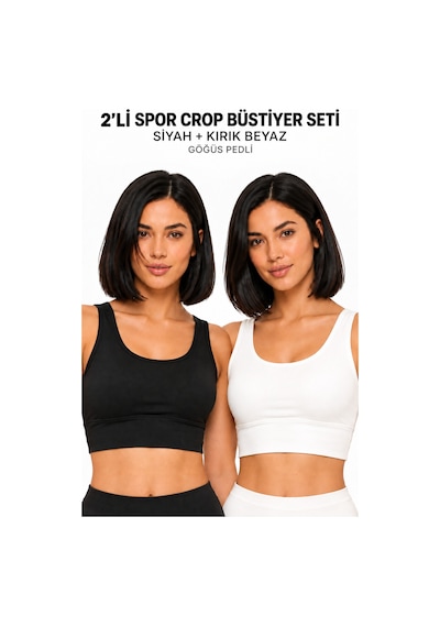 Mrm Pro Kadın 2 Li Pedli Spor Crop Büstiyer Seti Siyah Kırık Beyaz Geniş Askılı Esnek Çok Renkli Çok Renkli Mrm Pro Kadın 2 Li Pedli Spor Crop Büstiyer Seti Siyah Kırık Beyaz Geniş Askılı Esnek Çok Renkli Çok Renkli