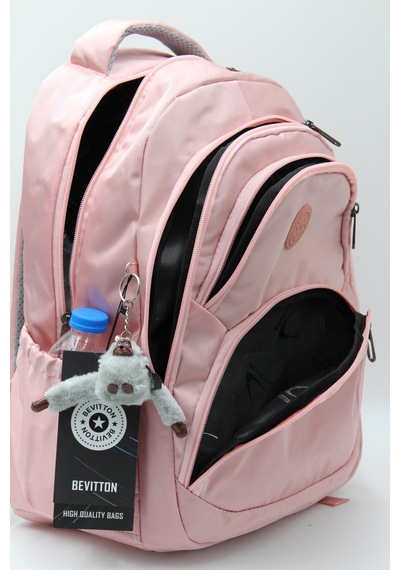 Özel Kumaş Pudra Unisex Okul Çantası 34600 Pembe
