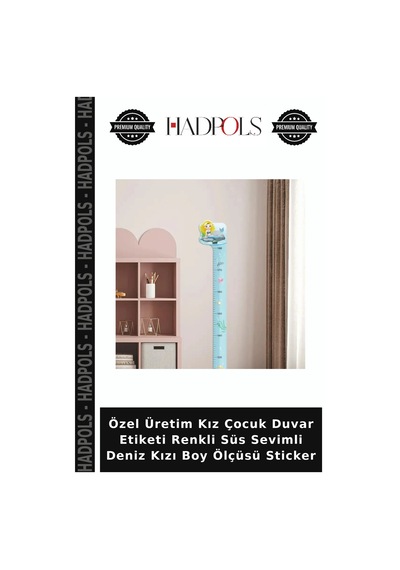 Özel Üretim Kız Çocuk Duvar Etiketi Renkli Süs Sevimli Deniz Kızı Boy Ölçüsü Sticker