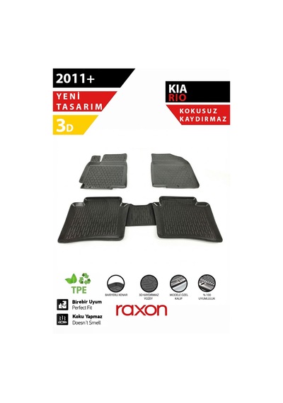 Kia Rio 2011+ 3d Havuzlu Paspas Tam Uyumlu Su Geçirmez, Kaymaz