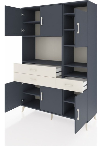 Hyperion Dolap 10 Raflı 3 Çekmeceli 6 Kapaklı 132x44x195 Antrasit-antrasit/aytaşı Antrasıt/aytası - Antrasıt Hyperion Dolap 10 Raflı 3 Çekmeceli 6 Kapaklı 132x44x195 Antrasit-antrasit/aytaşı Antrasıt/aytası - Antrasıt