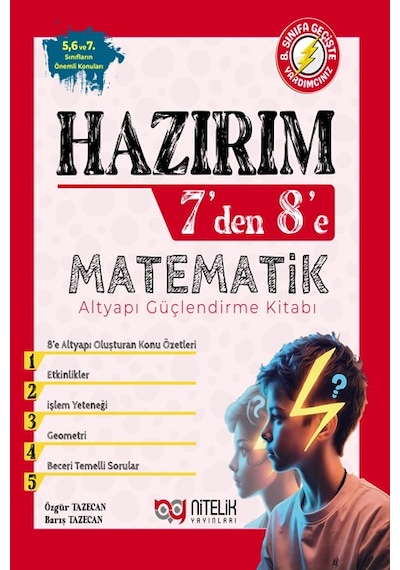 Nitelik Hazırım 7'den 8'e Matematik Altyapı Güçlendirme Kitabı