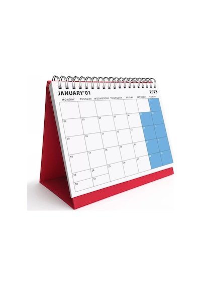 Aylık Planlamalı 2027 Masa Takvimi, 2027 Takvim, Kırmızı Üçgen Takvim