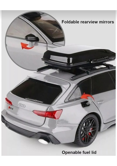 Che-zhı 1:24 Audi Rs6 Metal Nardo Gri Sesli Işıklı Model Araba
