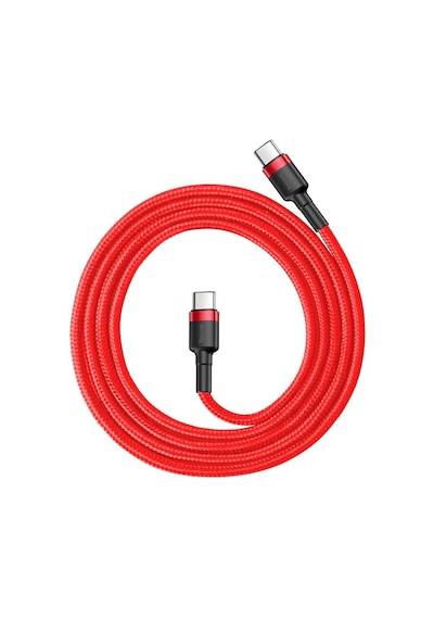 Baseus Cafule 3A Type-C 1 Metre Şarj Kablosu Kırmızı