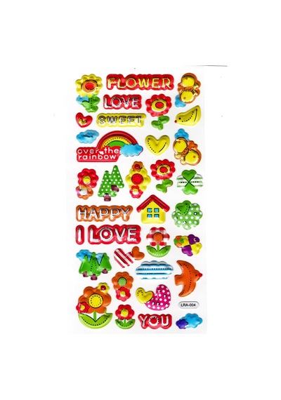 Sticker Kabartmalı Stiker Defter, Planlayıcı Etiket Limlra-004 -17x9cm- Çiçek Flower
