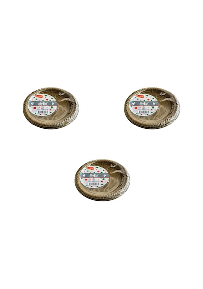 Kullan At Altın Renkli Parti Davet Plastik Tabak - 22 Cm. - 25 Adetlik 3 Paket