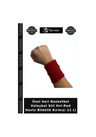 Özel Seri Basketbol Voleybol Stil Hvl-red Havlu Bileklik Kırmızı 12 Li