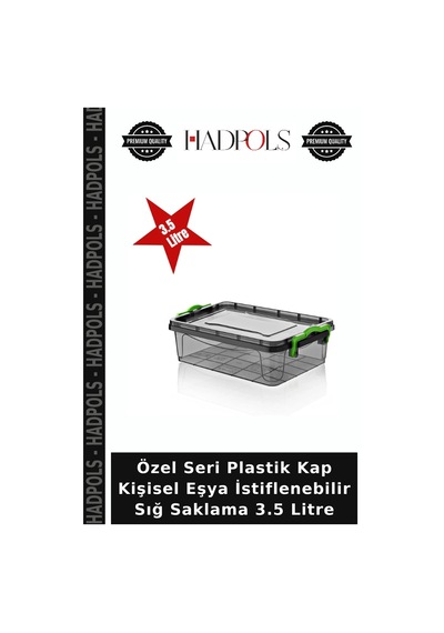 Özel Seri Plastik Kap Kişisel Eşya İstiflenebilir Sığ Saklama 3.5 Litre Şeffaf