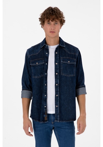 U.s. Polo Assn. Erkek Mavi Gömlek Jean 50308348-dn0022 Mıd Blue