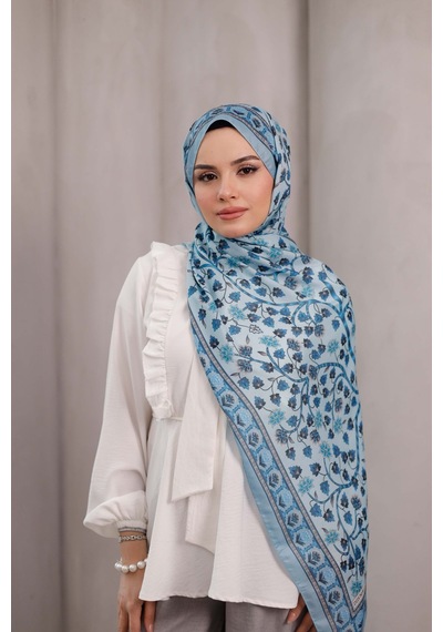 Mimiyum Alya Desen Soft Şal Bebe Mavisi