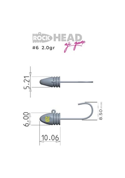 Fujin Rock-head Aji Game Jighead No:6 2gr