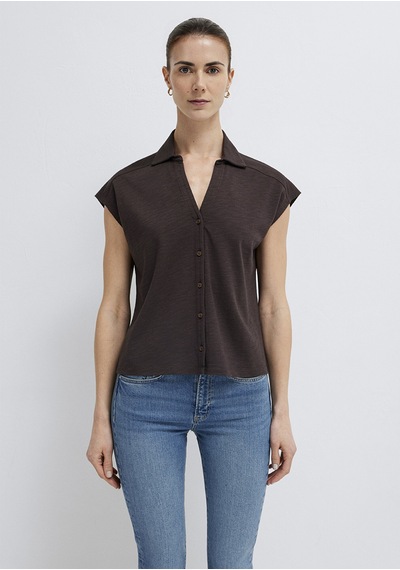 Mavi - Kahverengi Polo Tişört 1614312-70240