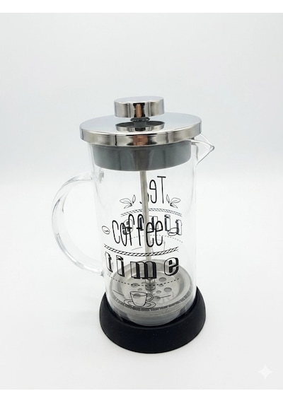 Tasarım French Press - Filtre Kahve Ve Bitki Çayı Demliği 350 Ml Siyah Çok Renkli