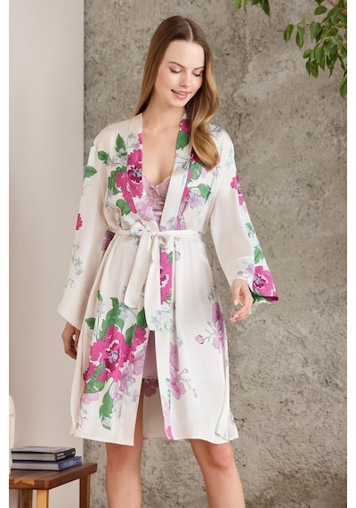 Pierre Cardin Saten Emprime Gecelik & Sabahlık Takım - 2415 001